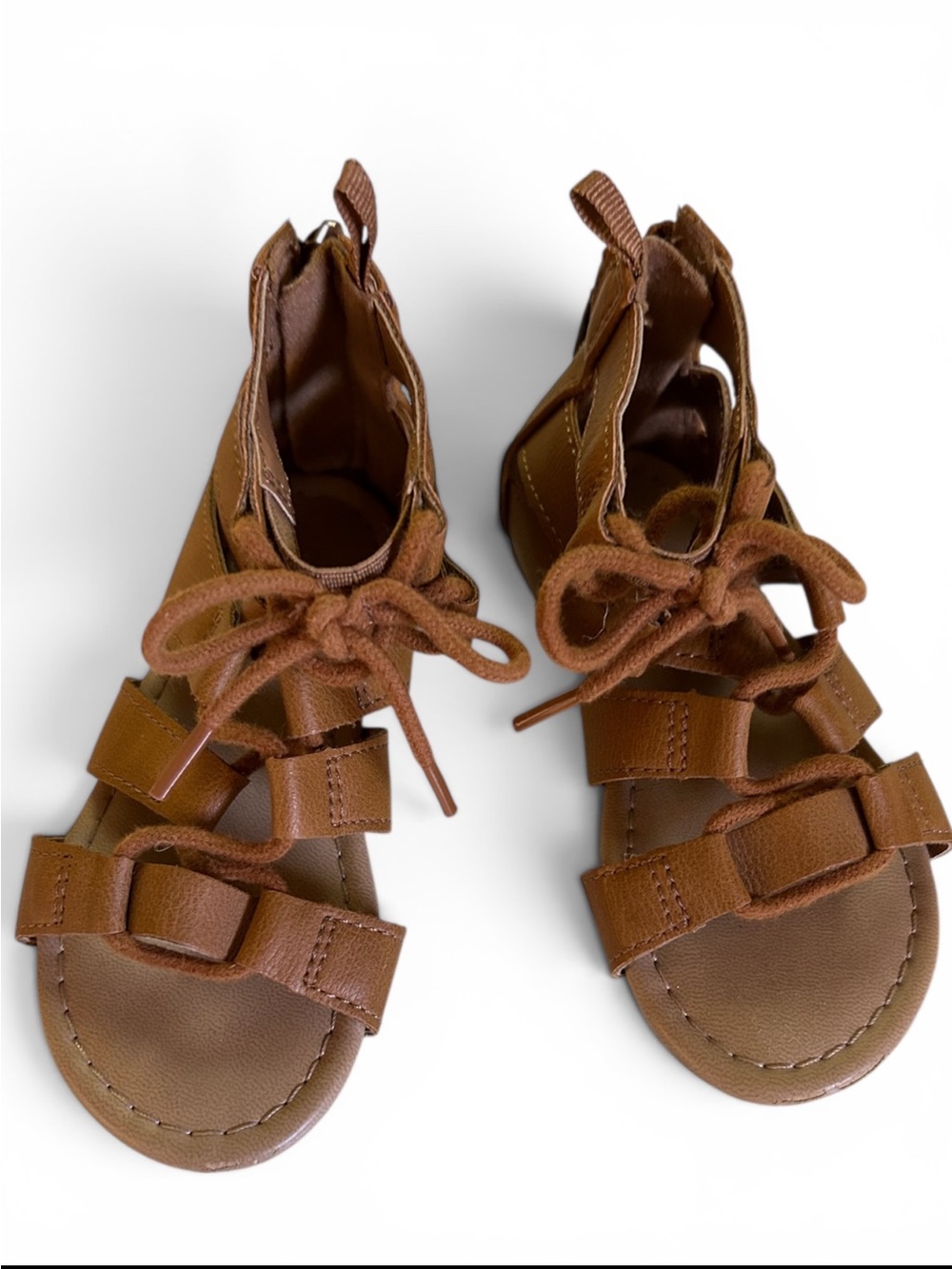 wonder nation Brown Lace-Up Gladiator Sandals for Girls Size 7